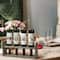 NEX™ 16" Olive Green 4-Bottle Countertop Wood Wine Rack